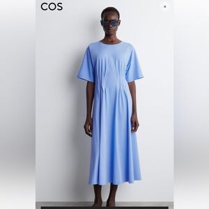 COS PINTUCKED COTTON MINI DRESS